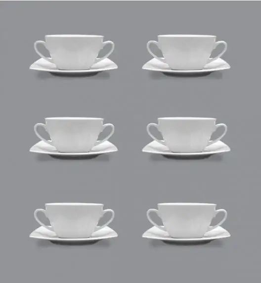 LUBIANA CELEBRATION Komplet 6 Bulionówek 300 ml + spodki / 12 el / 6 os 