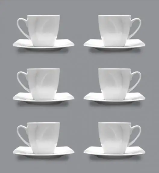 LUBIANA CELEBRATION Komplet 6 Filiżanek 200 ml + spodki / 12 el / 6 os / porcelana