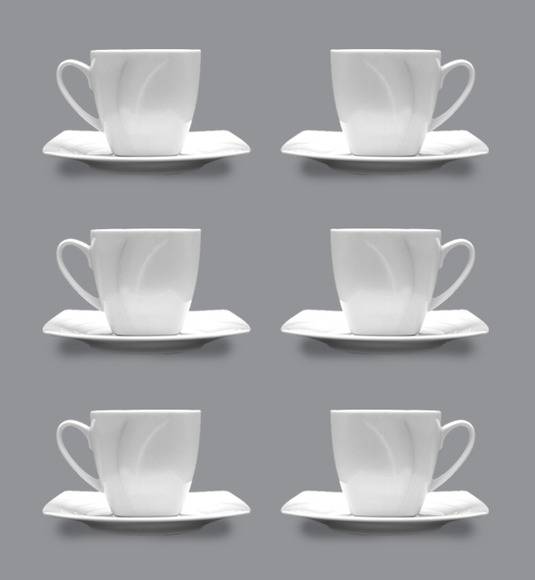 LUBIANA CELEBRATION Komplet 6 Filiżanek 200 ml + spodki / 12 el / 6 os / porcelana