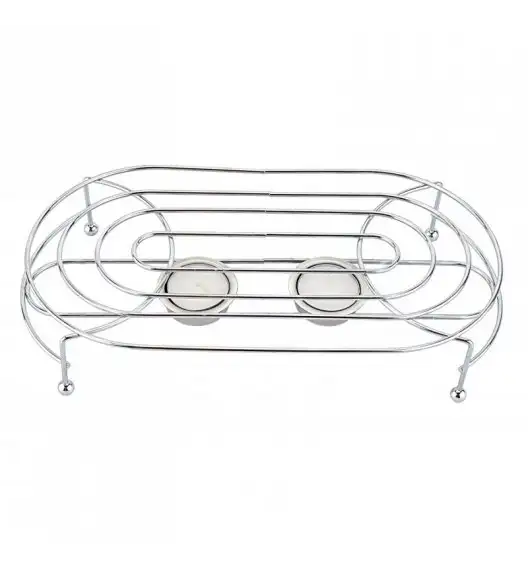 TADAR Podgrzewacz owalny na 2 świeczki 29 x 15,3 x 5,4 cm / drut chromowany