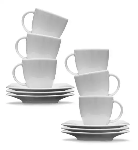 LUBIANA VICTORIA 6 x Filiżanka 250 ml + spodki / 12 el / porcelana