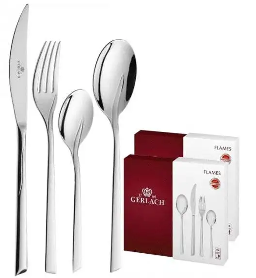 Gerlach Flames Sztućce Komplet 48 el (2x24) pudełko / 12 osób / połysk