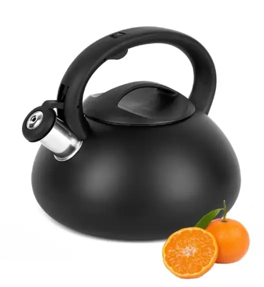 TADAR VITA Czajnik stalowy z gwizdkiem 3 l / czarny / matowy