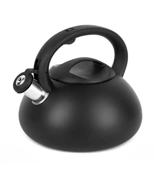 TADAR VITA Czajnik stalowy z gwizdkiem 3 l / czarny / matowy