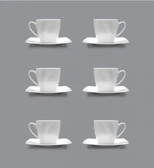 LUBIANA CELEBRATION Komplet 6 Filiżanek espresso 90 ml + spodki / 12 el / 6 os / porcelana