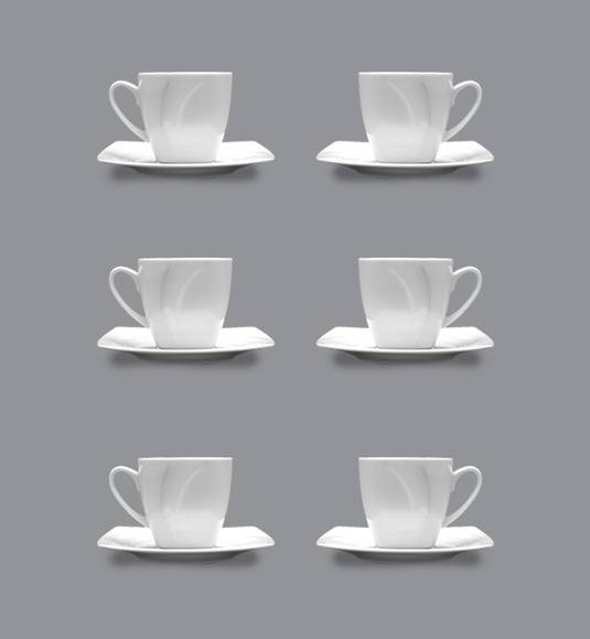 LUBIANA CELEBRATION Komplet 6 Filiżanek espresso 90 ml + spodki / 12 el / 6 os / porcelana