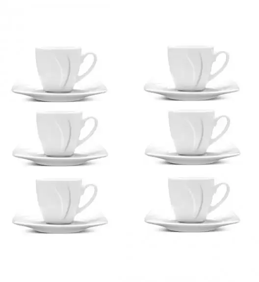LUBIANA CELEBRATION Komplet 6 Filiżanek espresso 90 ml + spodki / 12 el / 6 os / porcelana