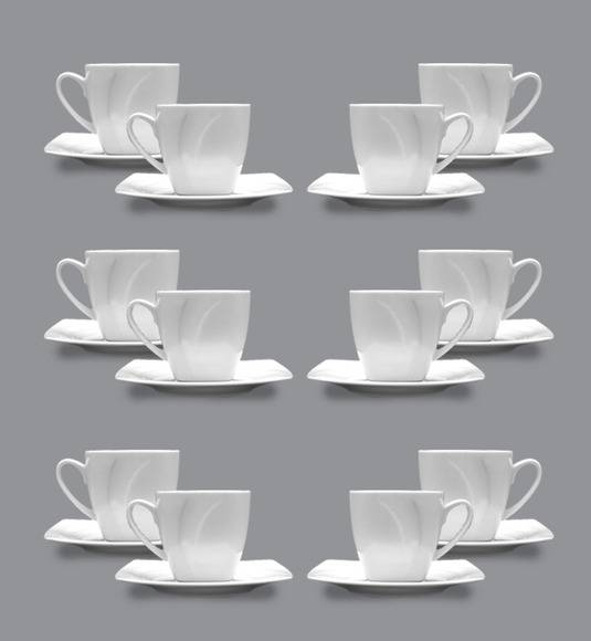 LUBIANA CELEBRATION Komplet 12 Filiżanek espresso 90 ml + spodki / 24 el / 12 os / porcelana