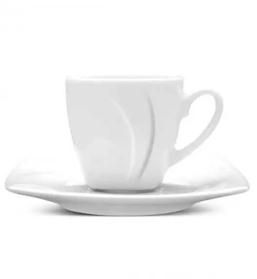 LUBIANA CELEBRATION Komplet 12 Filiżanek espresso 90 ml + spodki / 24 el / 12 os / porcelana