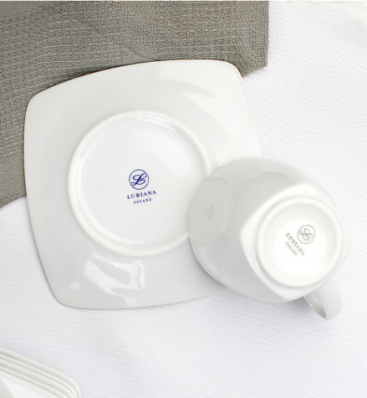 LUBIANA CELEBRATION Komplet 12 Filiżanek 200 ml + spodki / 24 el / 12 os / porcelana