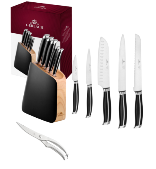 GERLACH LOFT Komplet 5 noży w bloku + nożyce do drobiu