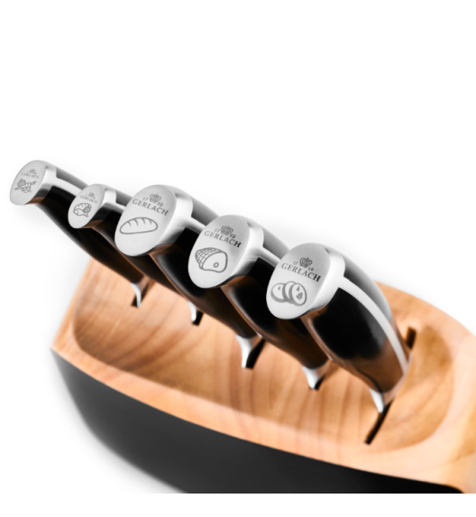GERLACH LOFT Komplet 5 noży w bloku + nożyce do drobiu