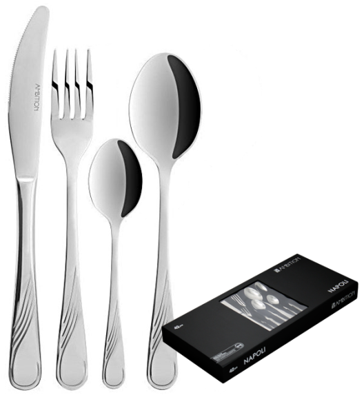 AMBITION NAPOLI Sztućce Komplet 42 el pudełko / 6 osób / połysk
