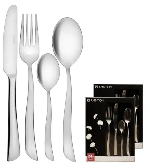 AMBITION Wave Sztućce Komplet 48 el pudełko / połysk / 12 os / 29880x2