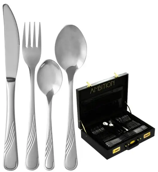 AMBITION NAPOLI Sztućce Komplet 72 elementy walizka / 12 osób / 28699