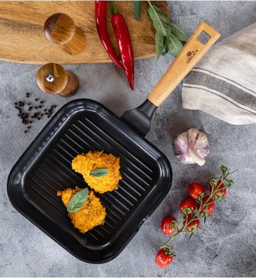 GERLACH NATUR EVO Patelnia grillowa 24 cm / powłoka ceramiczna ILAG® Non-Stick / 