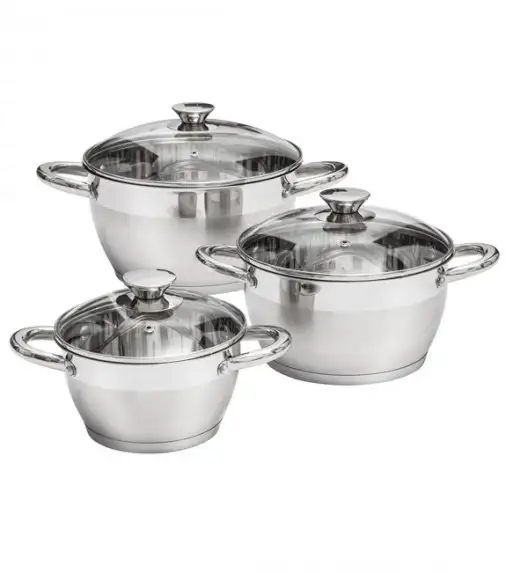 AMBITION NOBLE Komplet garnków z pokrywkami 6 el / stal nierdzewna