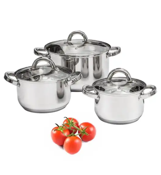 AMBITION BERRY Komplet garnków z pokrywkami 6 el / stal nierdzewna