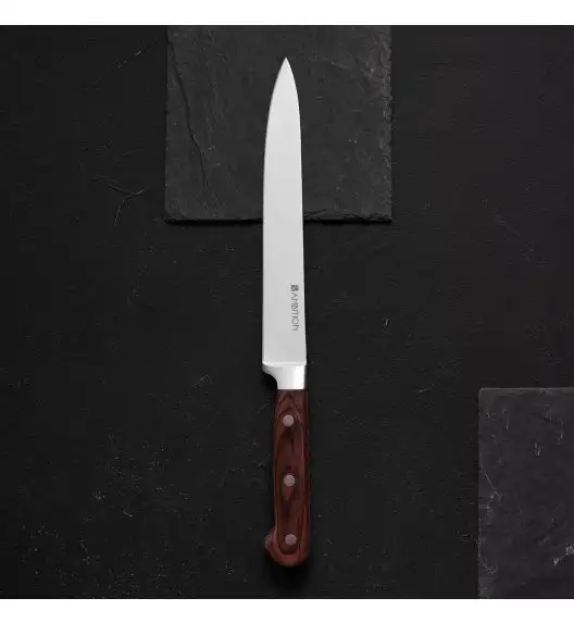 AMBITION TITANIUM Komplet noży w bloku drewnianym 6 elementów / drewniana rękojeść