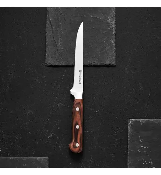 AMBITION TITANIUM Komplet noży w bloku drewnianym 6 elementów / drewniana rękojeść