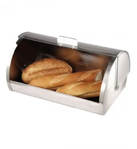 AMBITION VERNO Chlebak stalowy z matową pokrywą 39,5x21x21 cm