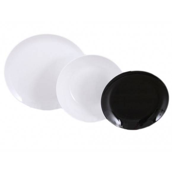 AMBITION VALENCIA Serwis obiadowy 18 elementów dla 6 osób / Szkło / 10789