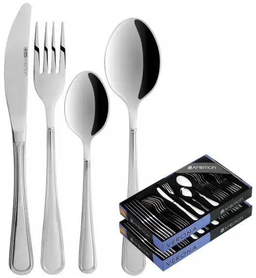 AMBITION VERONA Sztućce Komplet 48 el pudełko / 12 os / połysk