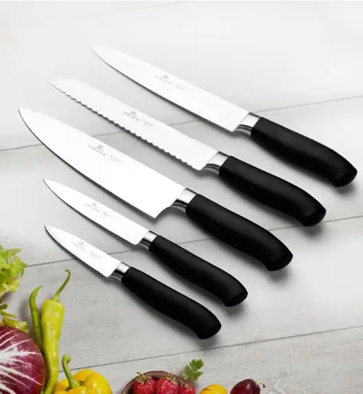 GERLACH PURE 982 Zestaw noży bloku 6 elementów / Antypoślizgowa rękojeść / 982B