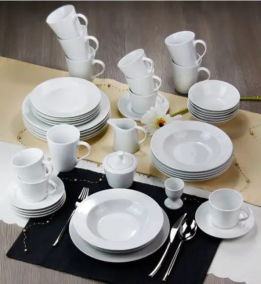 WYPRZEDAŻ! ARZBERG EMILY Niemiecki serwis obiadowo-kawowy 44 el / 6 os / porcelana