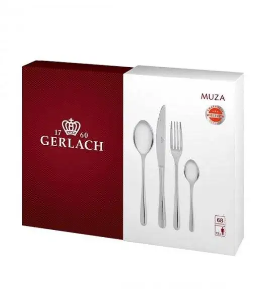 Gerlach Muza Sztućce Komplet 80 el (68+dodatki) pudełko / 12 osób / połysk 
