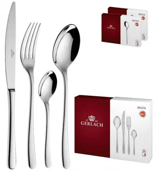 Gerlach Muza Sztućce Komplet 80 el (68+dodatki) pudełko / 12 osób / połysk 