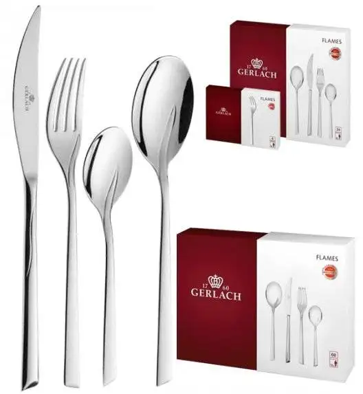 Gerlach Flames Sztućce Komplet 98 el (pudełko 68+dodatki) / 18 osób / połysk 