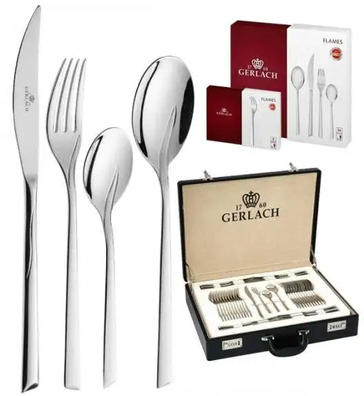 Gerlach Flames Sztućce Komplet 98 el (walizka+dodatki) / 18 osób / połysk