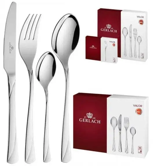 Gerlach Valor Sztućce Komplet 98 el (68+dodatki) pudełko / 18 osób / połysk
