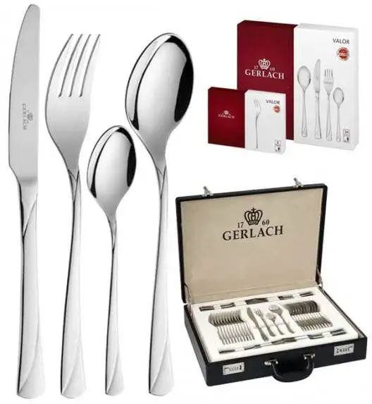 Gerlach Valor Sztućce Komplet 98 el walizka+dodatki / 18 osób / połysk 