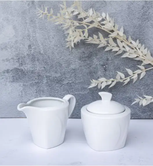 LUBIANA CELEBRATION Komplet Mlecznik 200 ml + cukiernica 200 ml z pokrywką / 3 el / porcelana