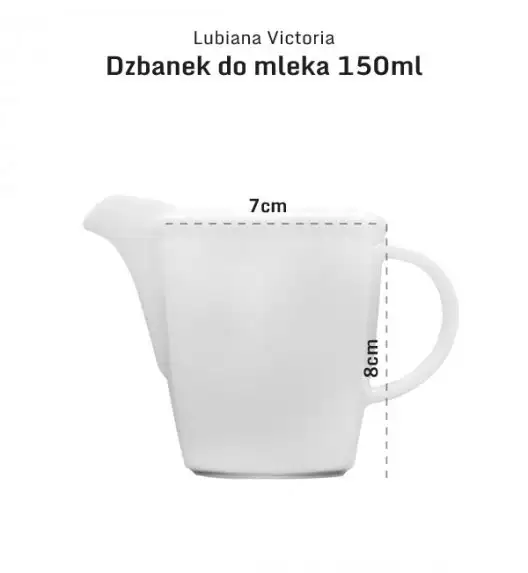 LUBIANA VICTORIA Komplet Mlecznik 150 ml + Cukiernica 300 ml z pokrywką / 3 el 
