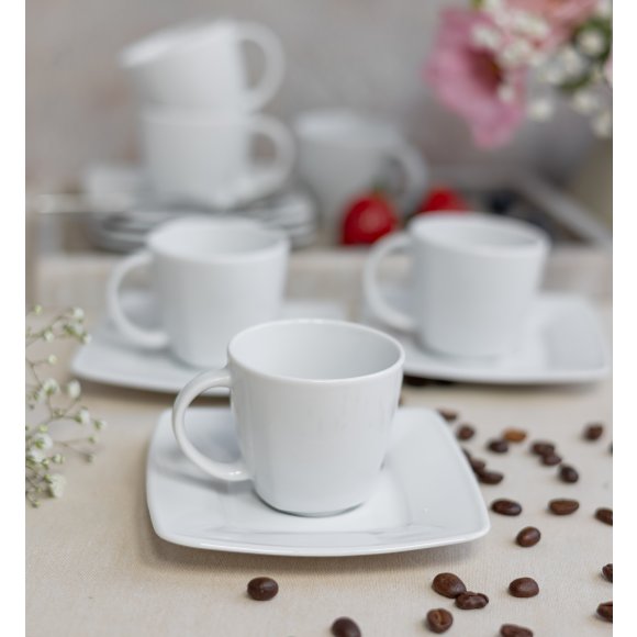 LUBIANA VICTORIA 12 x Filiżanka do espresso 90 ml + spodki / 24 el / porcelana
