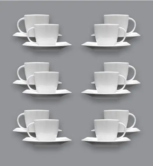 LUBIANA VICTORIA 12 x filiżanka 250 ml + spodki / 24 el / porcelana