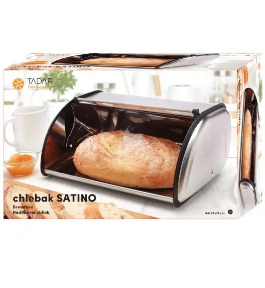 TADAR SATINO Duży chlebak satynowy 44 x 27 cm / stal nierdzewna 