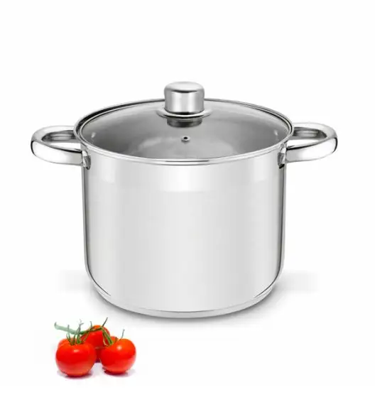 TADAR Garnek gastronomiczny 6,5 l z pokrywką / prosty / stal nierdzewna