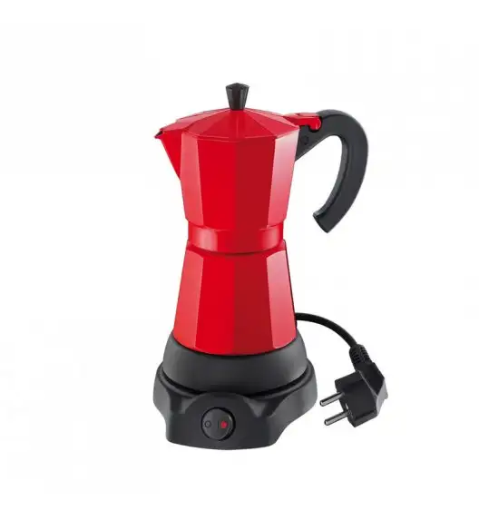 CILIO CLASSICO Kawiarka elektryczna 6 filiżanek / aluminium / czerwona