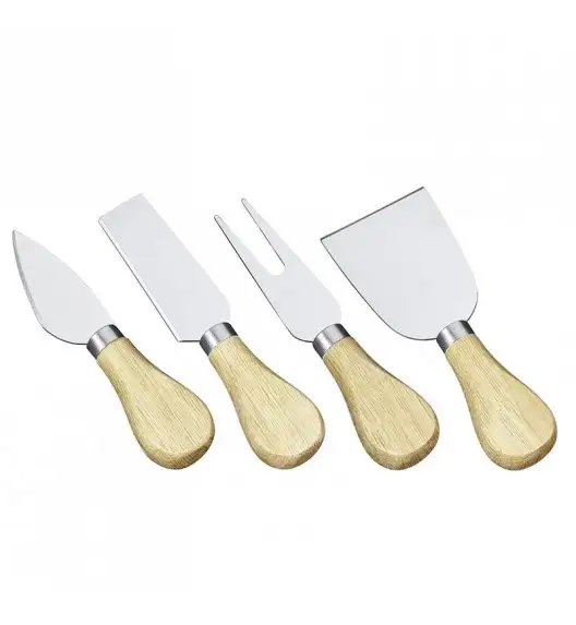 CILIO Zestaw 4 noży do serów UMBRIA dębowe trzonki / FreeForm