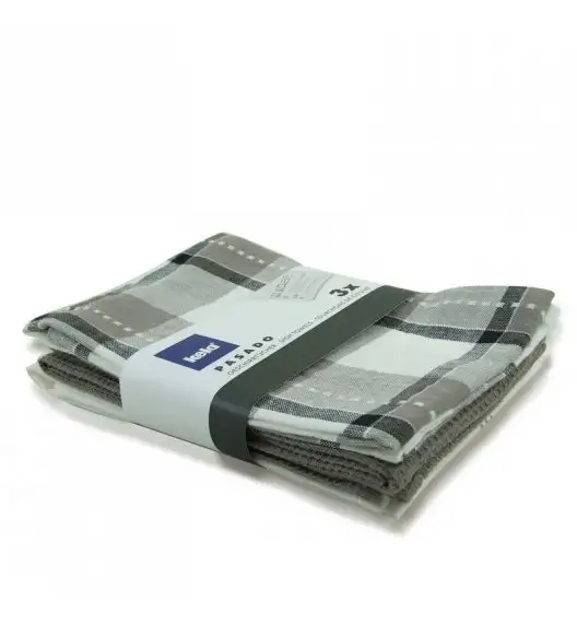 KELA PASADO Zestaw 3 ściereczek bawełnianych 65 x 45 cm / szare