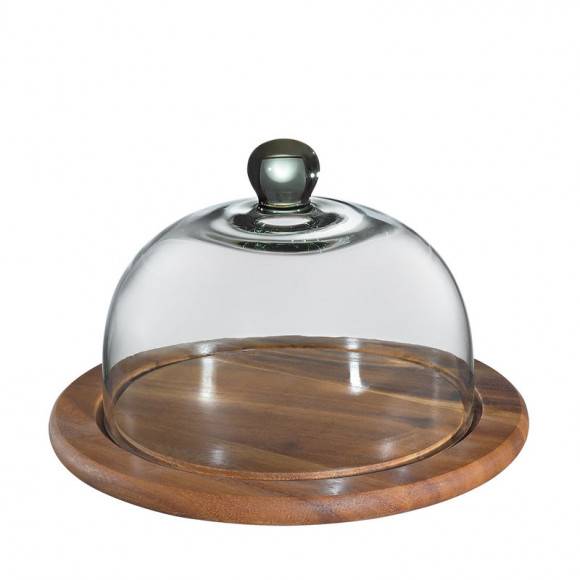 ZASSENHAUS Okrągła deska do sera ze szklana pokrywą ⌀ 25,5 cm
