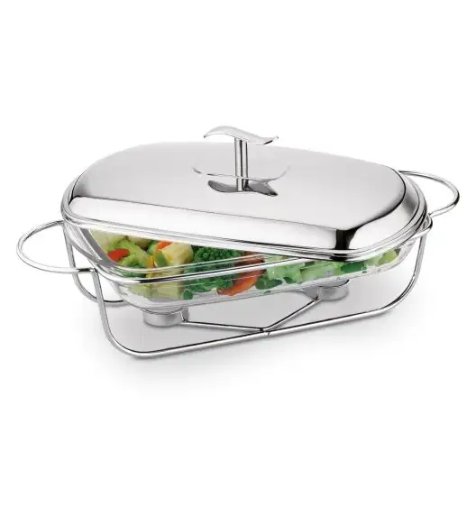 TADAR LONGA Naczynie do podgrzewania potraw z podgrzewaczem 2,1 l / stal nierdzewna