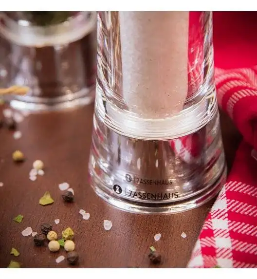 ZASSENHAUS Młynek do soli AACHEN ⌀ 5,8 x 14 cm, akryl / FreeForm