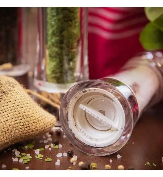 ZASSENHAUS Młynek do soli AACHEN ⌀ 5,8 x 14 cm, akryl / FreeForm