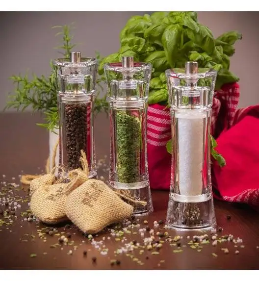 ZASSENHAUS Młynek do soli AACHEN ⌀ 5,8 x 14 cm, akryl / FreeForm