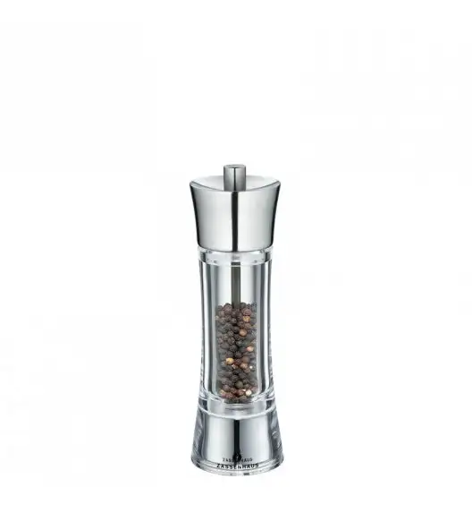 ZASSENHAUS Młynek do pieprzu AACHEN ⌀ 5,8 x 18 cm, stalowo-akrylowy / FreeForm